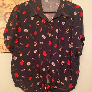 Trick R Treat tie front shirt